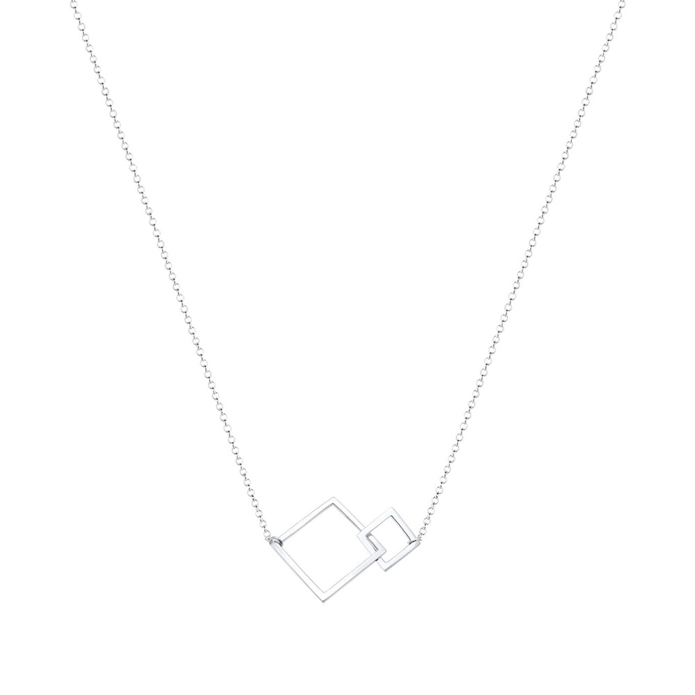 Elli Elli Collier Femme Quadrilatère Connecté Géo Carré - (925/1000) Argent Bijoux