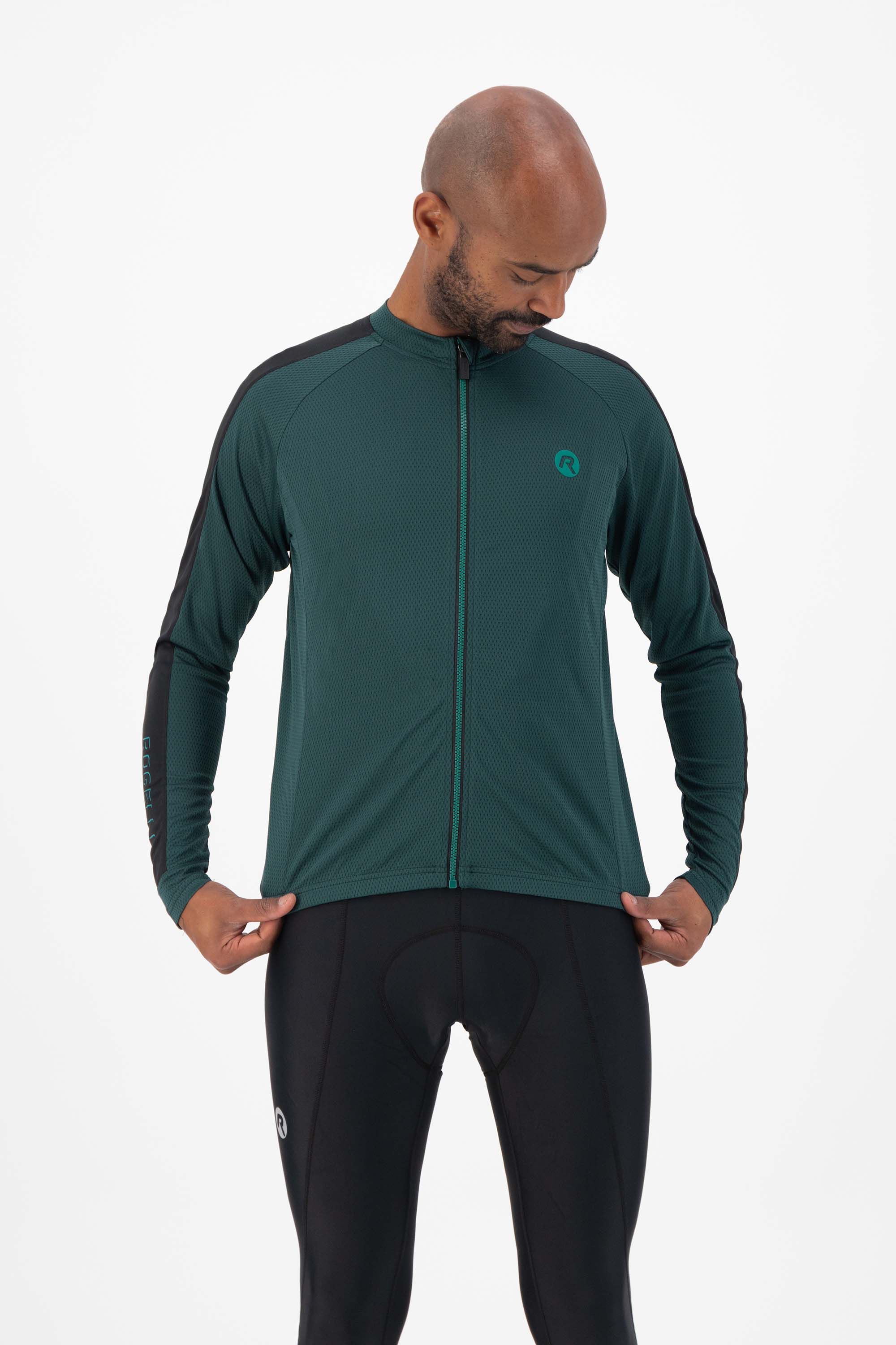 Rogelli Explore Green Black Herren Langarm-Radtrikot