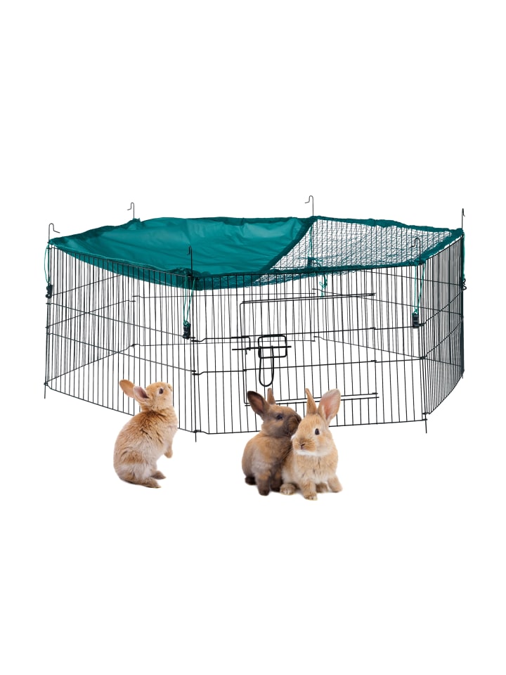relaxdays Freilaufgehege mit Netz-Abdeckung in Grün - Ø 110 cm günstig kaufen onesize