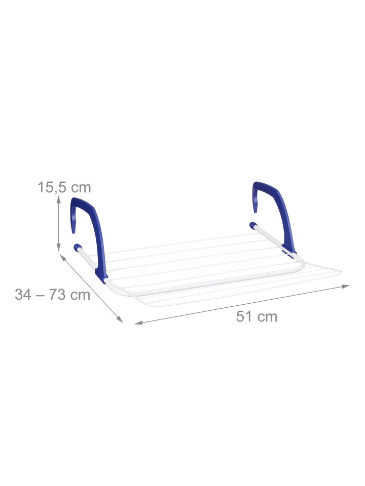 relaxdays Hängetrockner in Weiß/ Blau - (B)51 x (H)15,5 x (T)73 cm günstig kaufen onesize