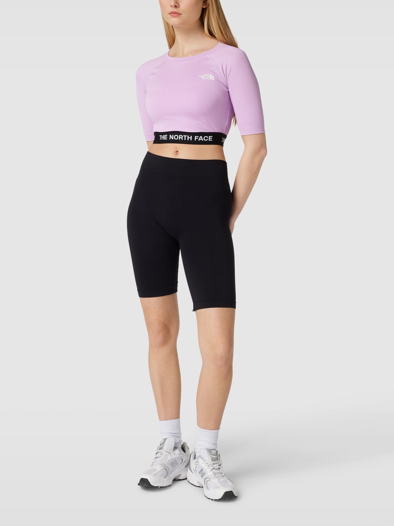 Cropped T-Shirt mit 1/2-Ärmeln in violett