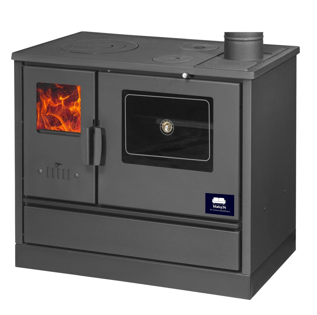 Moeby24 Küchenofen Lotus 4020 Holzherd Kaminofen Herd Gusseisen 7,9KW BimSchV2 EEK A  150mm