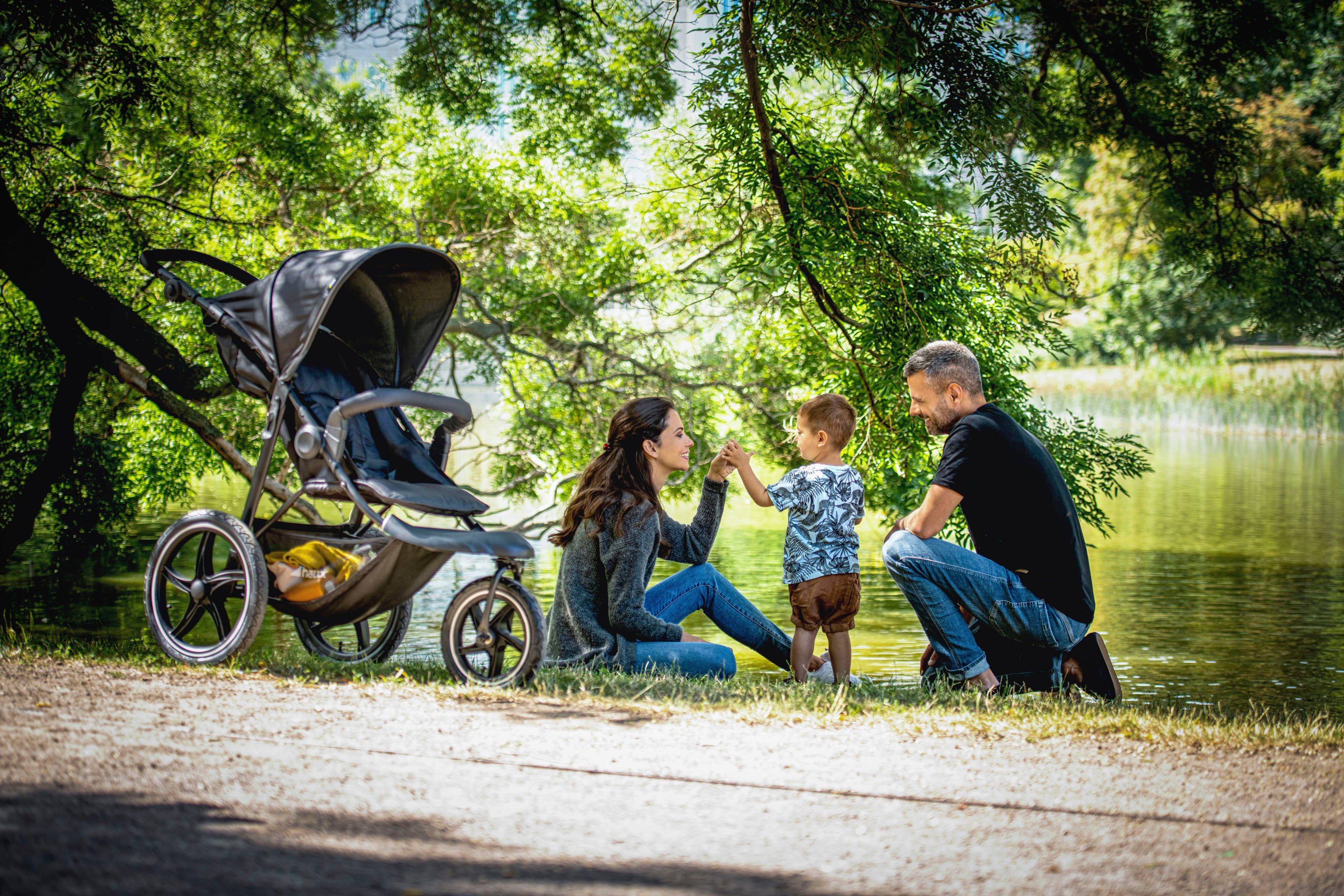 Hauck Dreirad-Kinderwagen Runner 2, black, Kinderwagen, Jogger mit schwenk- und feststellbarem Vorderrad