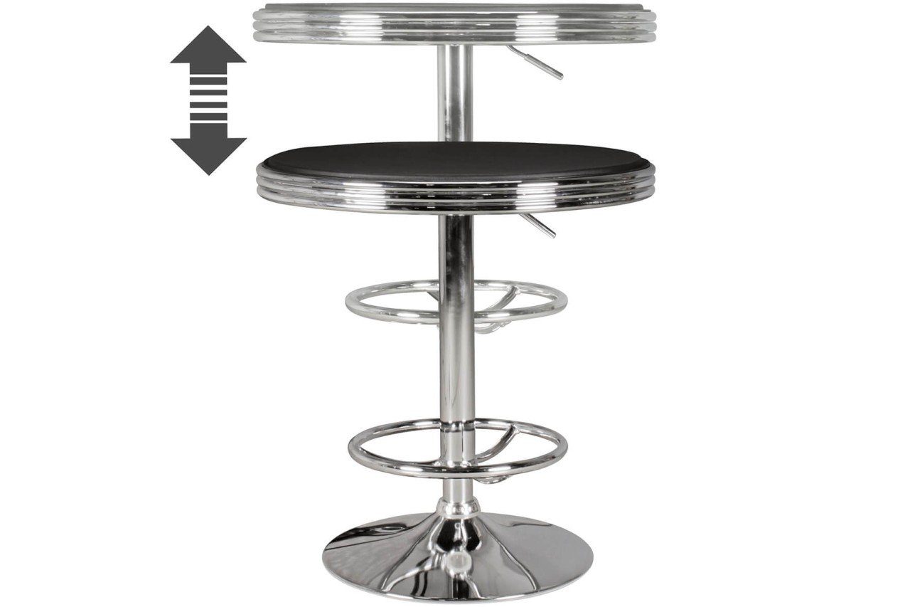 tinkaro Stehtisch SOLANA Aluminium/Kunstlederbezug Partytisch Silber