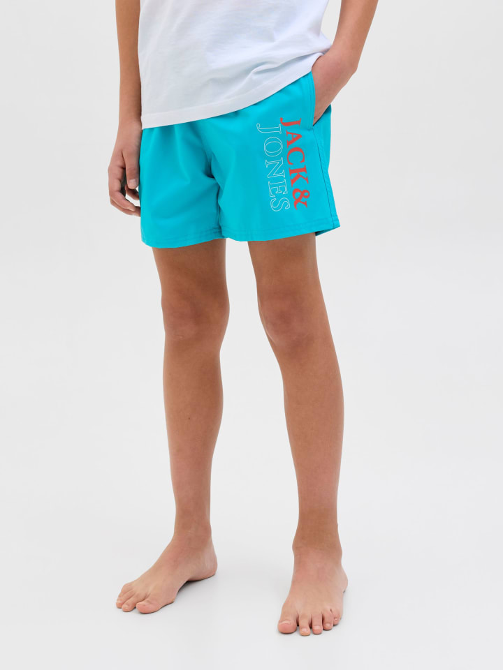 JACK & JONES Junior Badeshorts  JPSTMAUI JJSWIM DOUBLE LOGO JNR in scuba blue günstig kaufen 140