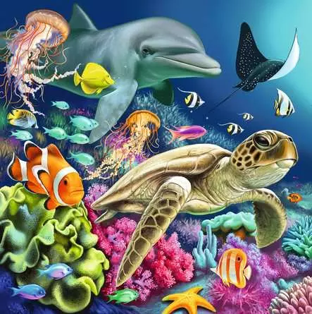 Kinderpuzzle ab 5 Jahren - Bezaubernde Unterwasserwelt - 49 Teile