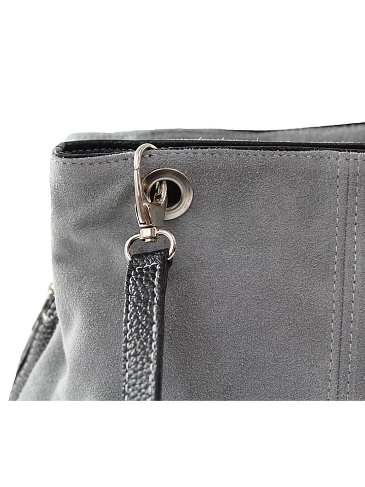 ORE10 Leder-Henkeltasche in Grau - (B)32 x (H)20 x (T)14 cm günstig kaufen onesize