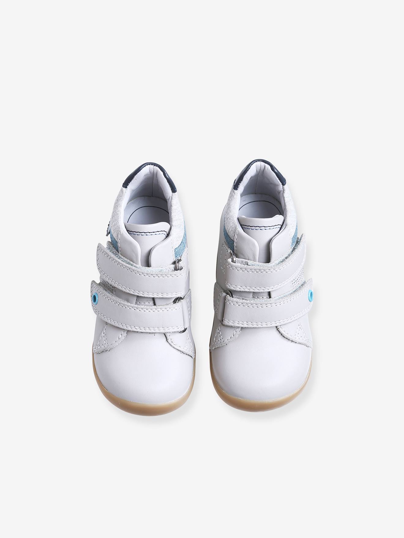 Vertbaudet Jungen Baby Lauflern-Boots - hellgrau