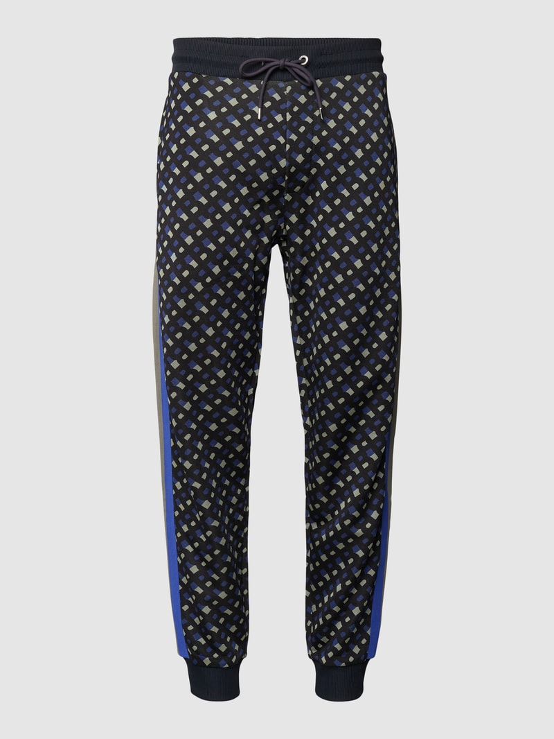 Sweatpants mit Allover-Muster Modell 'Lammont' in blau