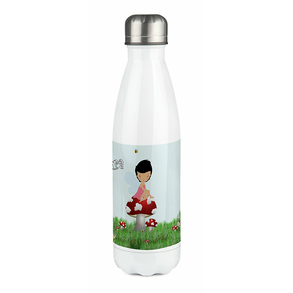 Edelstahl Kinder Thermoflasche / Trinkflasche bunt Waldfee Spülmaschinenfest, Auslaufsicher, Bruchfest, Doppelwandig, Für Heißgetränke geeignet, Mit Deckel, Isoliert