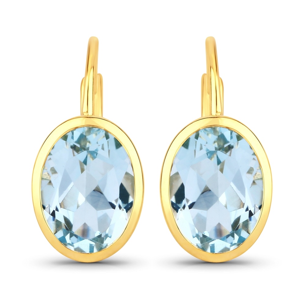 Rafaela Donata Boucles doreilles Argent sterling Topaz bleu en Or jaune Bijoux