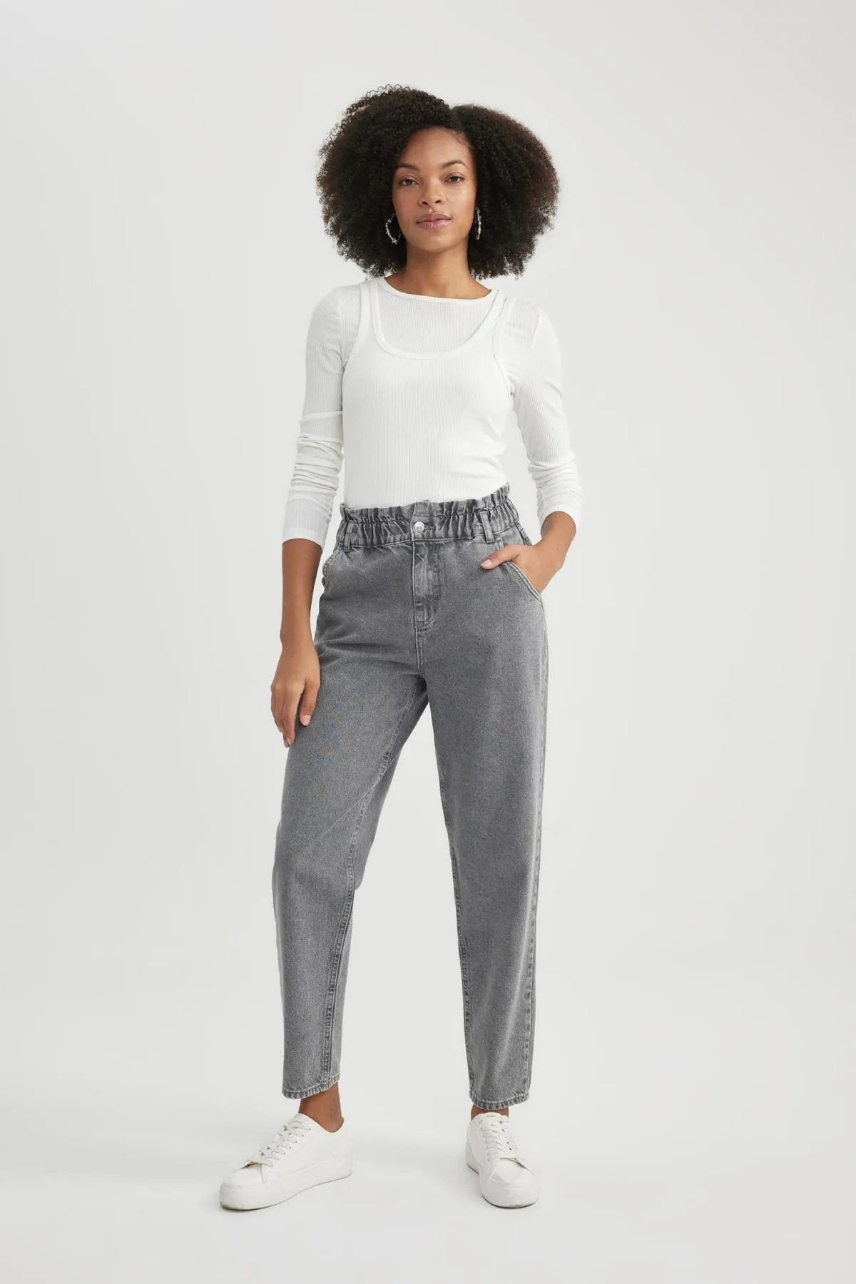 DeFacto  Paperbag High Waist Knöchellange Jeans Waschbare Hose B5464ax23cw