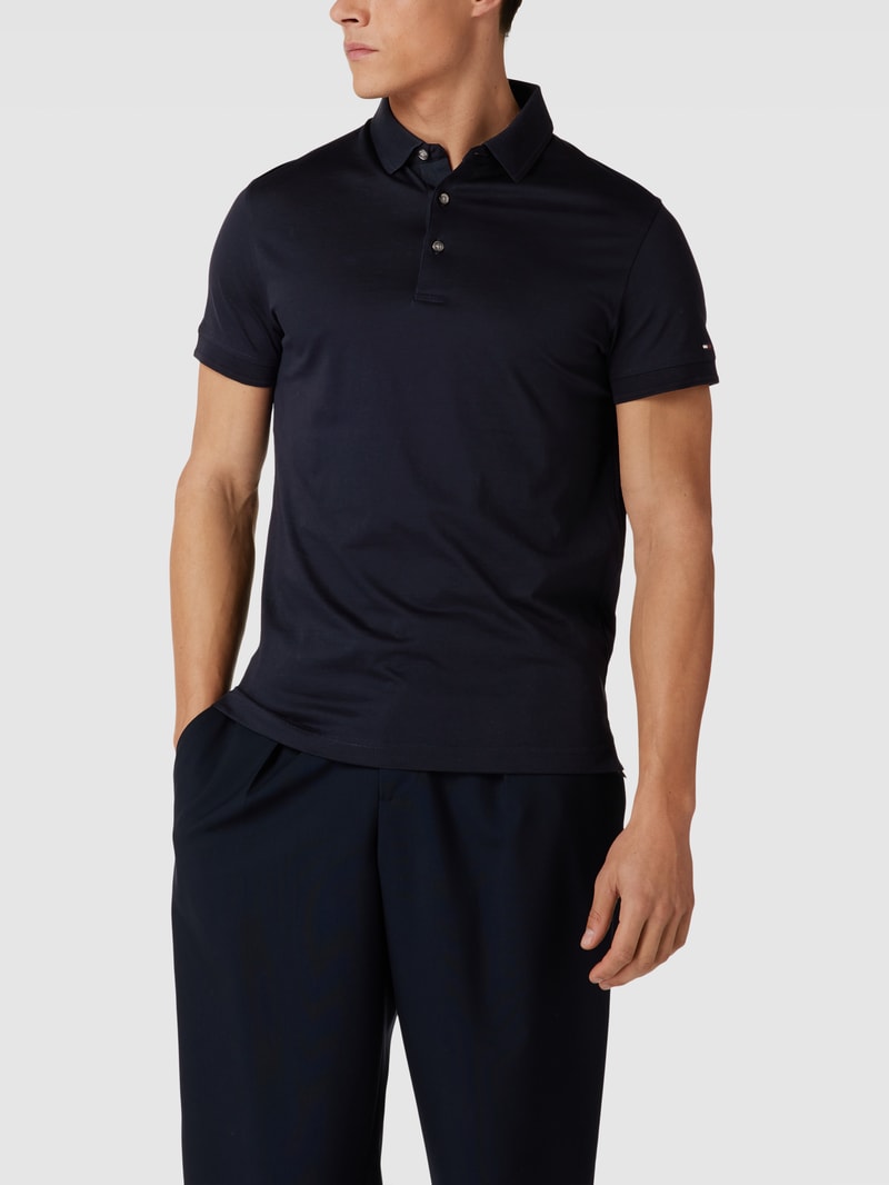 Poloshirt mit Knopfleiste in marineblau