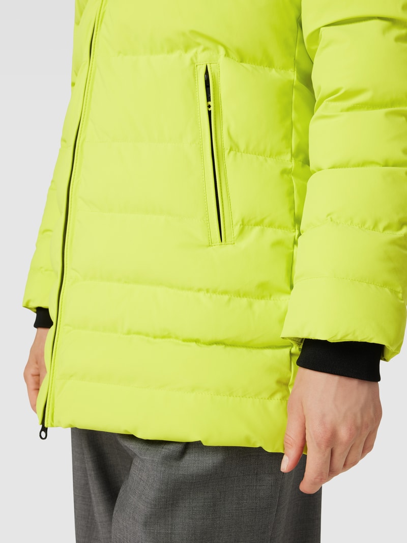 Steppjacke mit Label-Applikation Modell 'CORDOBA' in neon gelb