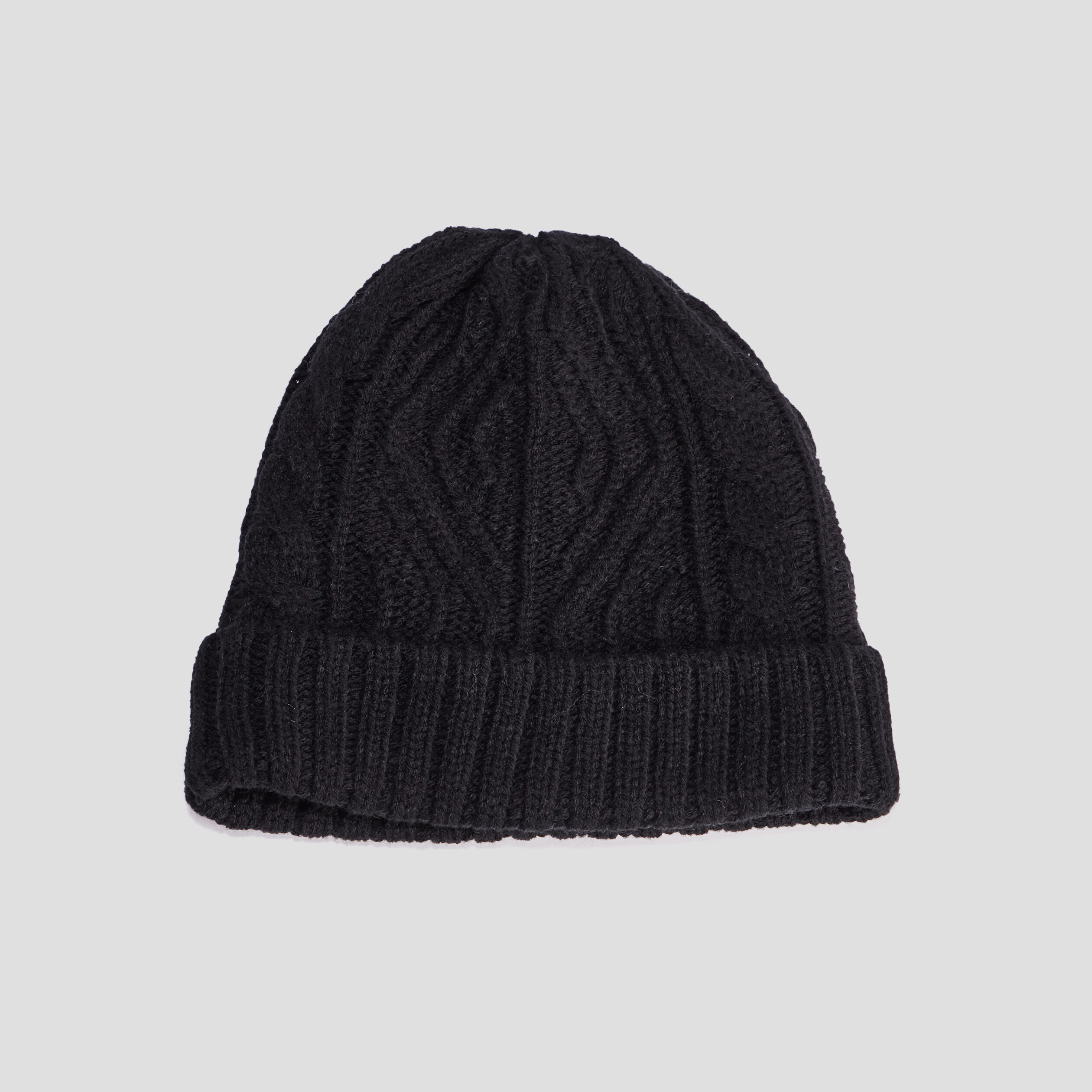 Bonnet à torsades noir homme | La Halle