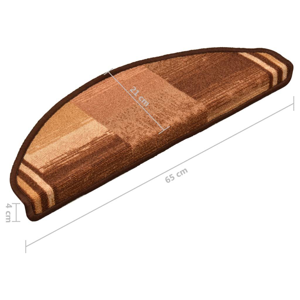 Stufenmatte Treppenmatten Selbstklebend 15 Stk Braun 65x21x4 cm, vidaXL, Höhe: 4 mm