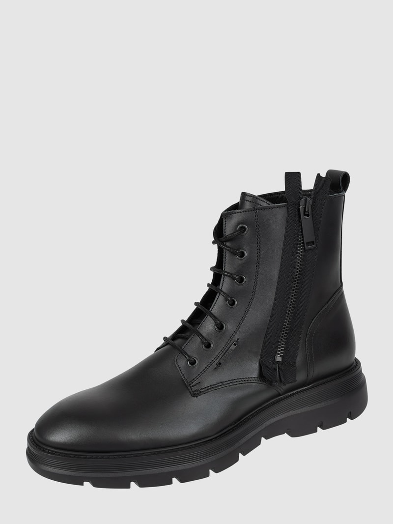 Boots in Leder-Optik in schwarz
