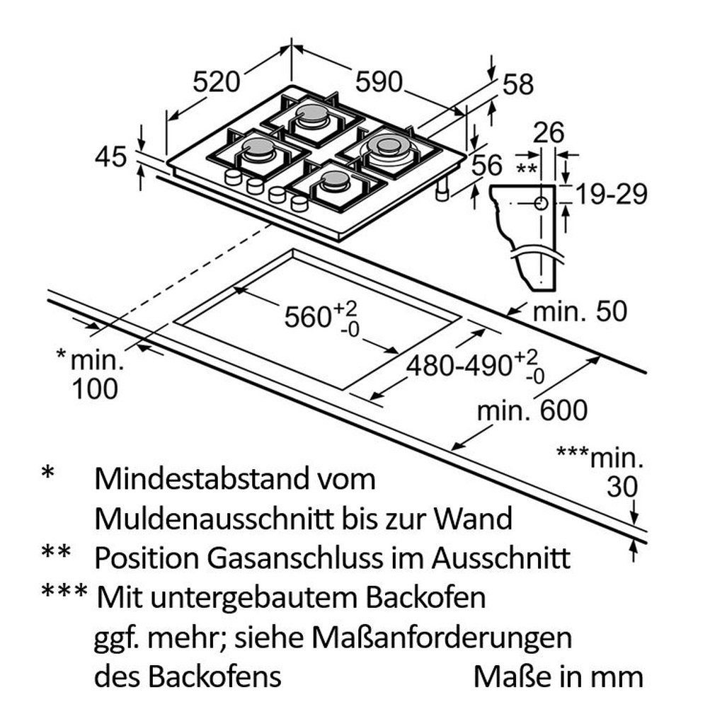 SIEMENS Gas-Kochfeld EN6B6HB90