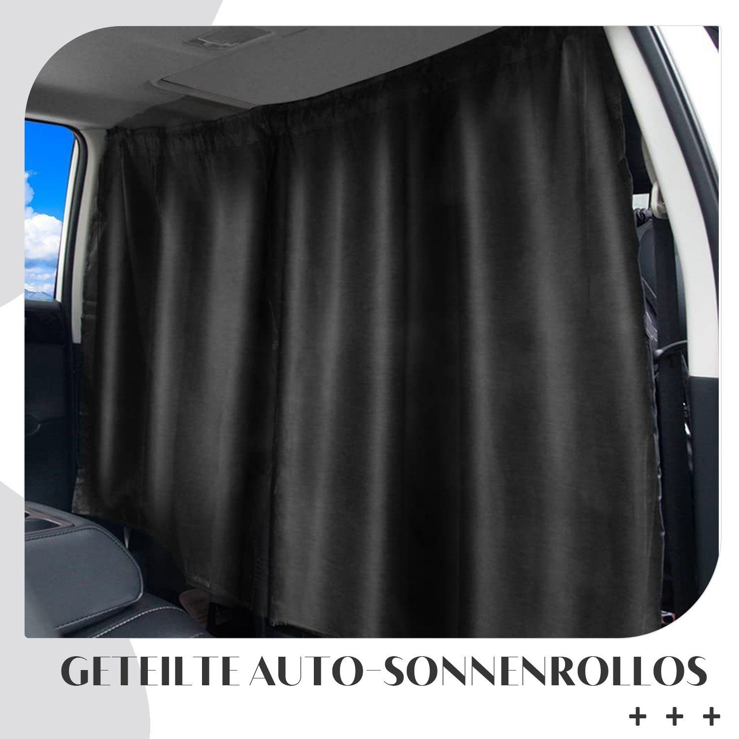 TOPMELON Autosonnenschutz Automotive Split Sunshade Vorhänge, Trennvorhänge