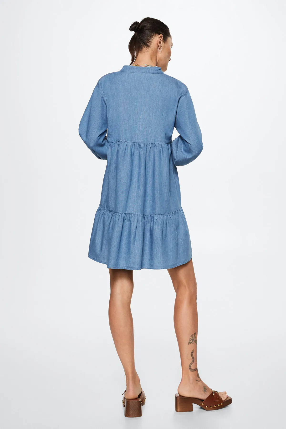 MANGO  37001220 Kleider und Overalls Mittelblau