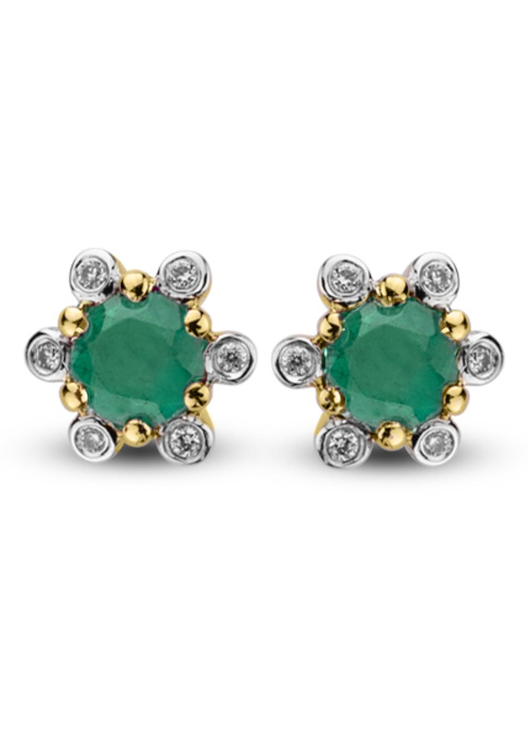 Diamond Point Empress yellow gold earrings