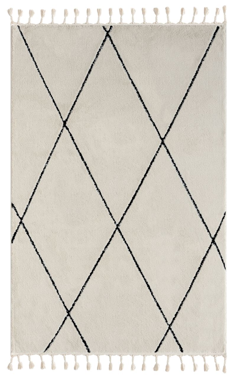 MyFlair Teppich Moroccan Calm, 140 cm x 200 cm, Farbe weiß, rechteckig, Florhöhe 19mm