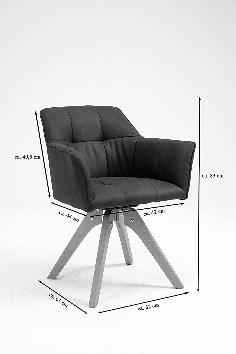 SAM® Essgruppe Leonie, Akazienholz, nussbaumfarben, Baumkante, Metallgestell und 4 Stühle