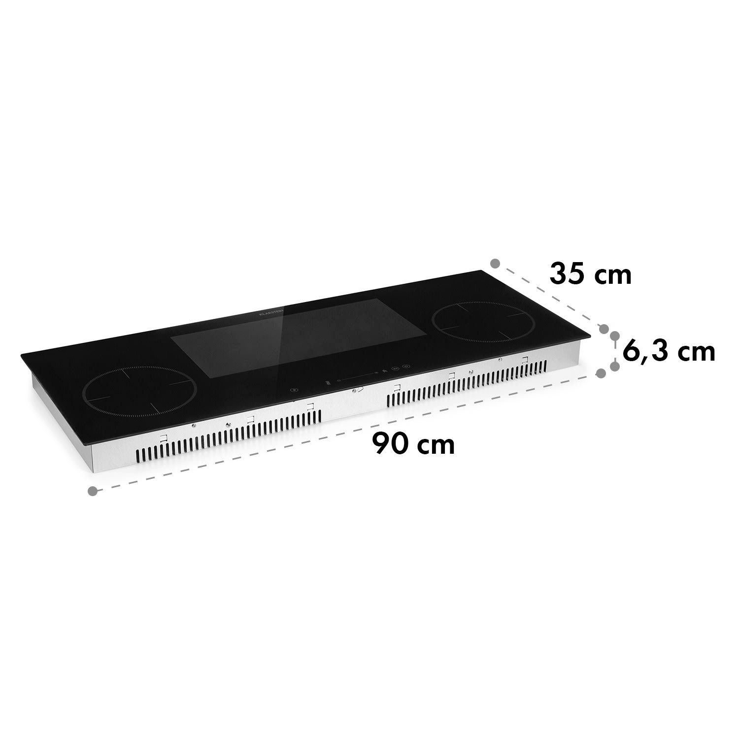 Klarstein Induktions-Kochfeld Delicatessa 90 Slim Einbaukochfeld Induktion 4 Zonen 7000W Autark CP11-Delicatessa-Sli, Einbau Induktionskochfeld 4 Platten Glaskeramik autark Kochfeld