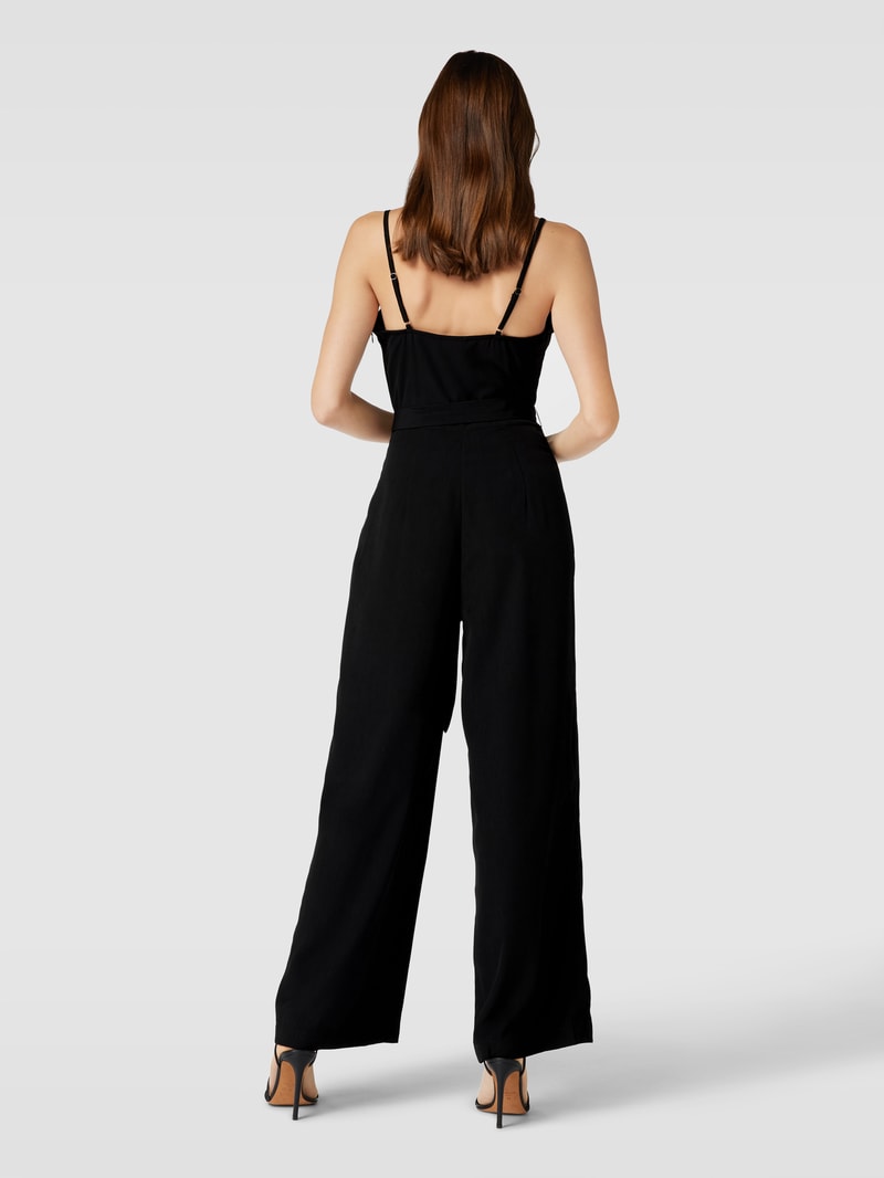 Jumpsuit mit verstellbaren Spaghettiträgern Modell 'WATERY' in schwarz