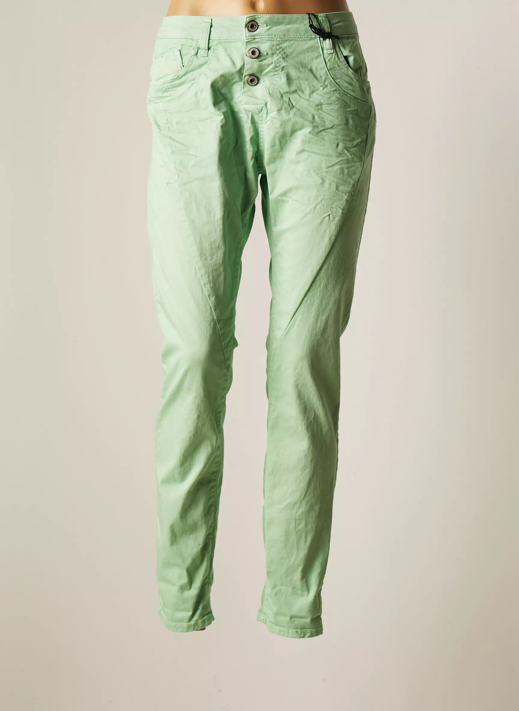 Please Pantalons Droits Femme couleur vert