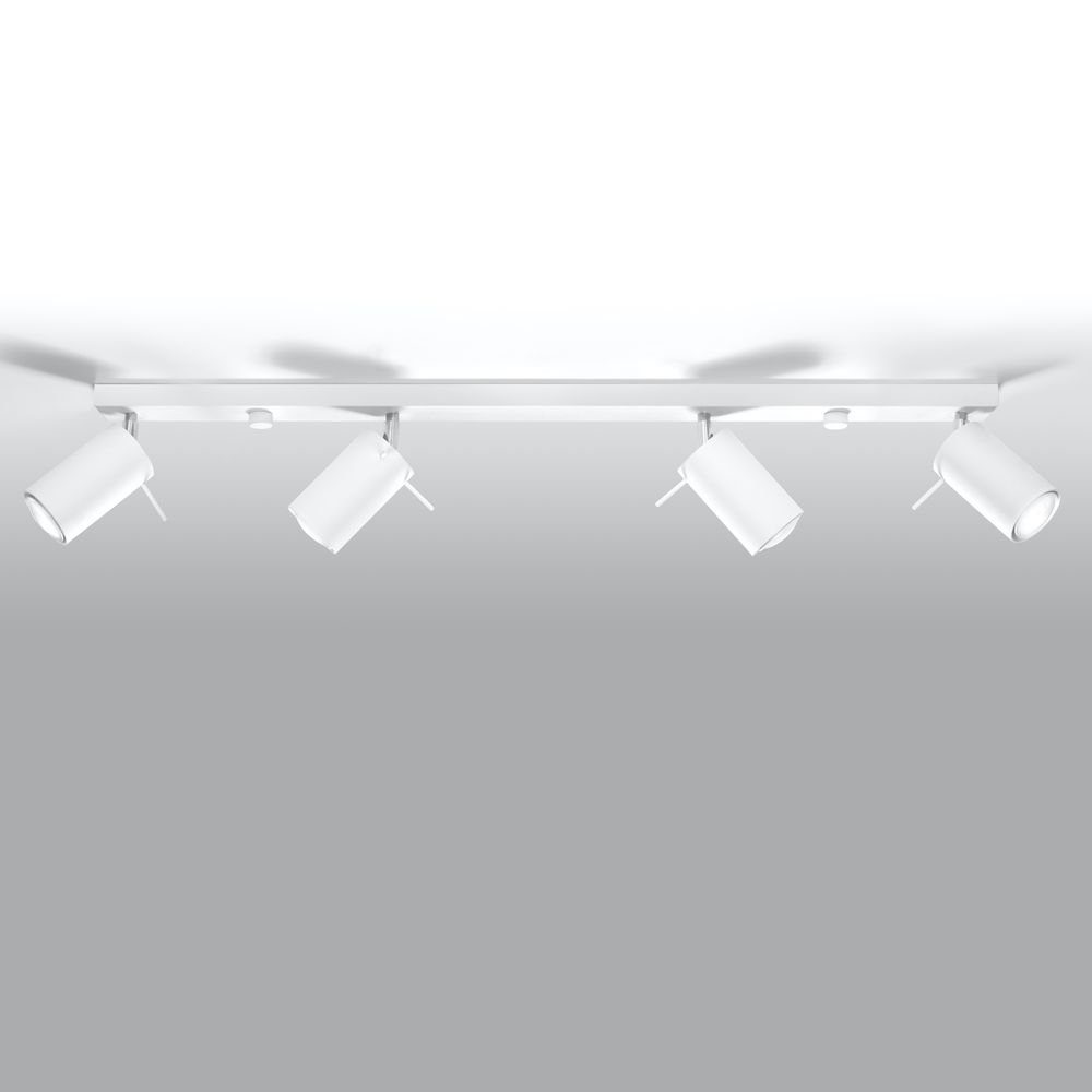 famlights Deckenspot, Deckenspot Angelina aus Stahl in Weiß GU10 max 4 x 40 W 810 mm, keine Angabe, Leuchtmittel enthalten: Nein, warmweiss, Deckenstrahler, Deckenspot, Aufbaustrahler