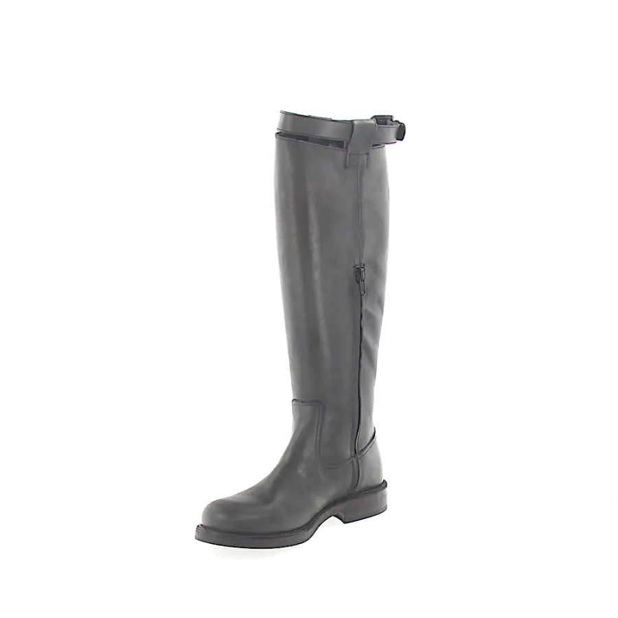 Budapester - Stiefel Glattleder Kalbsleder Zierschnalle grau - grau