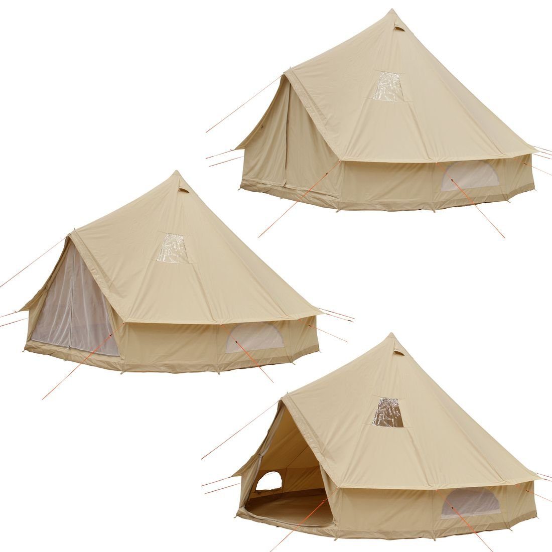 yourGEAR Tipi-Zelt yourGEAR Zelt Desert 10 Pro UV50+ Baumwolle - Tipi mit Bodenwanne, Personen: 10
