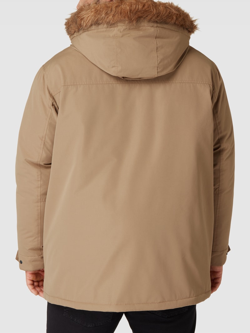 PLUS SIZE Parka mit Kunstfellbesatz in sand