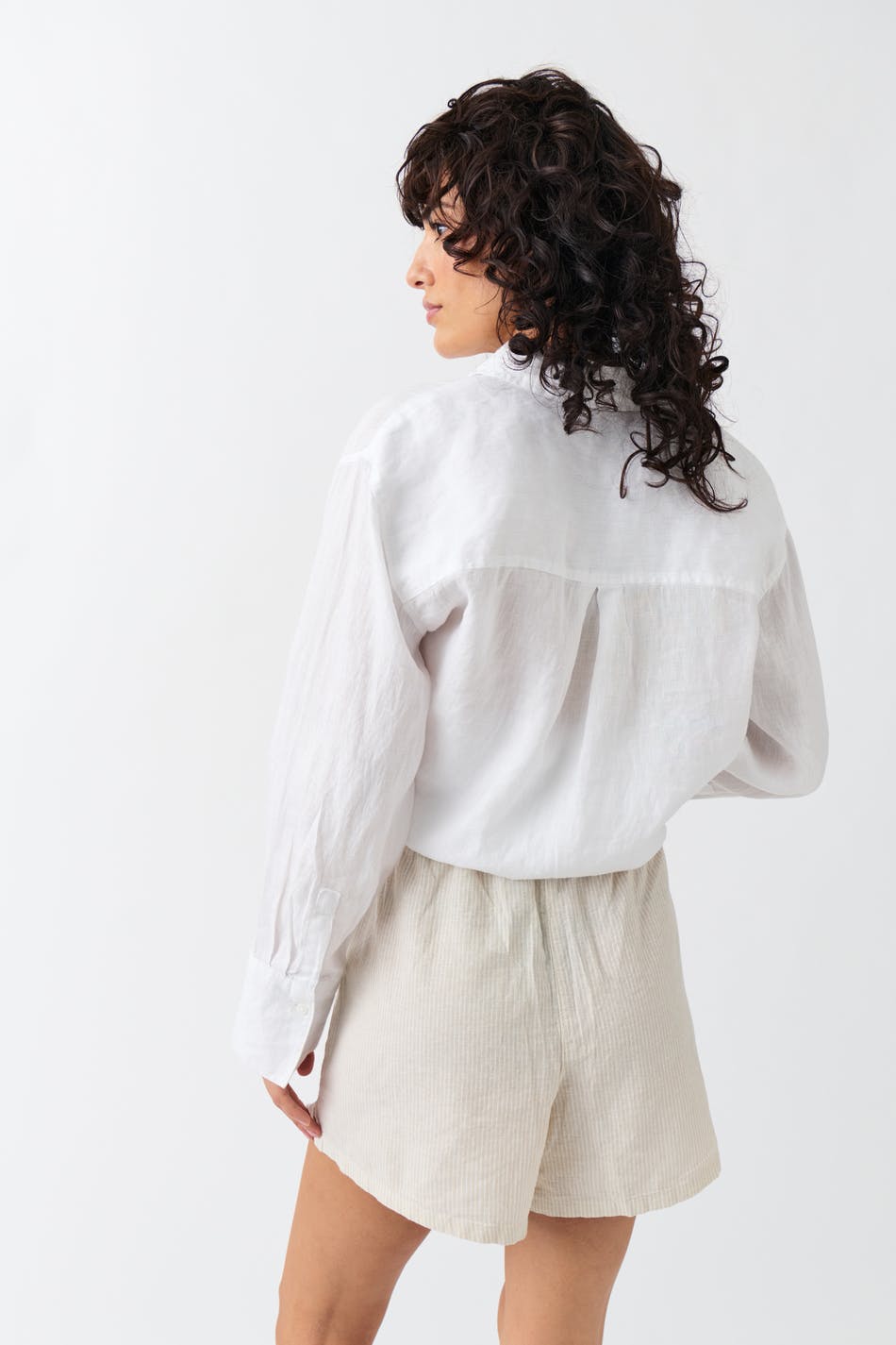 Relaxed linen blend shorts