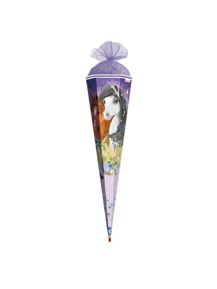 ROTH Schultüte groß Blumenpferde 85 cm, Glitter in Lila günstig kaufen onesize
