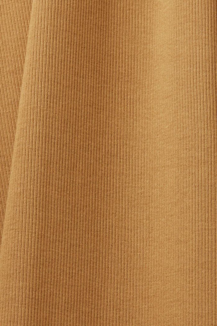 Geripptes Midikleid aus Jersey, Stretchbaumwolle