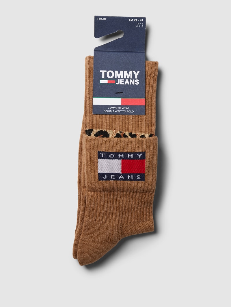 Socken mit Label-Details in camel