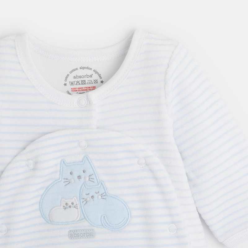 Pyjama bébé en velours bleu Absorba