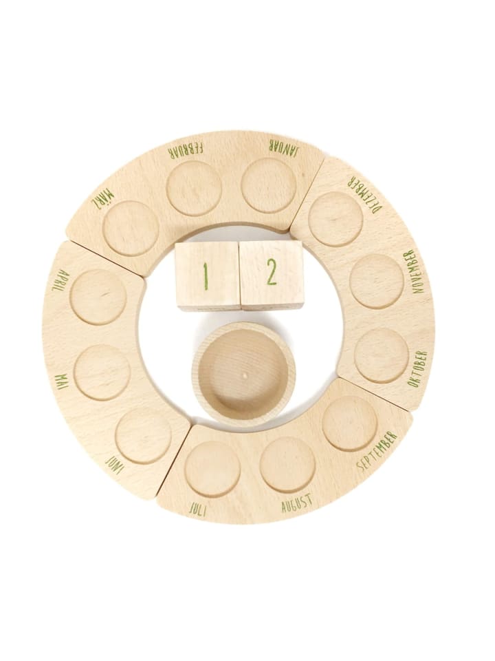 Grapat Fortwährender Kalender aus Holz ohne Figuren in braun günstig kaufen onesize
