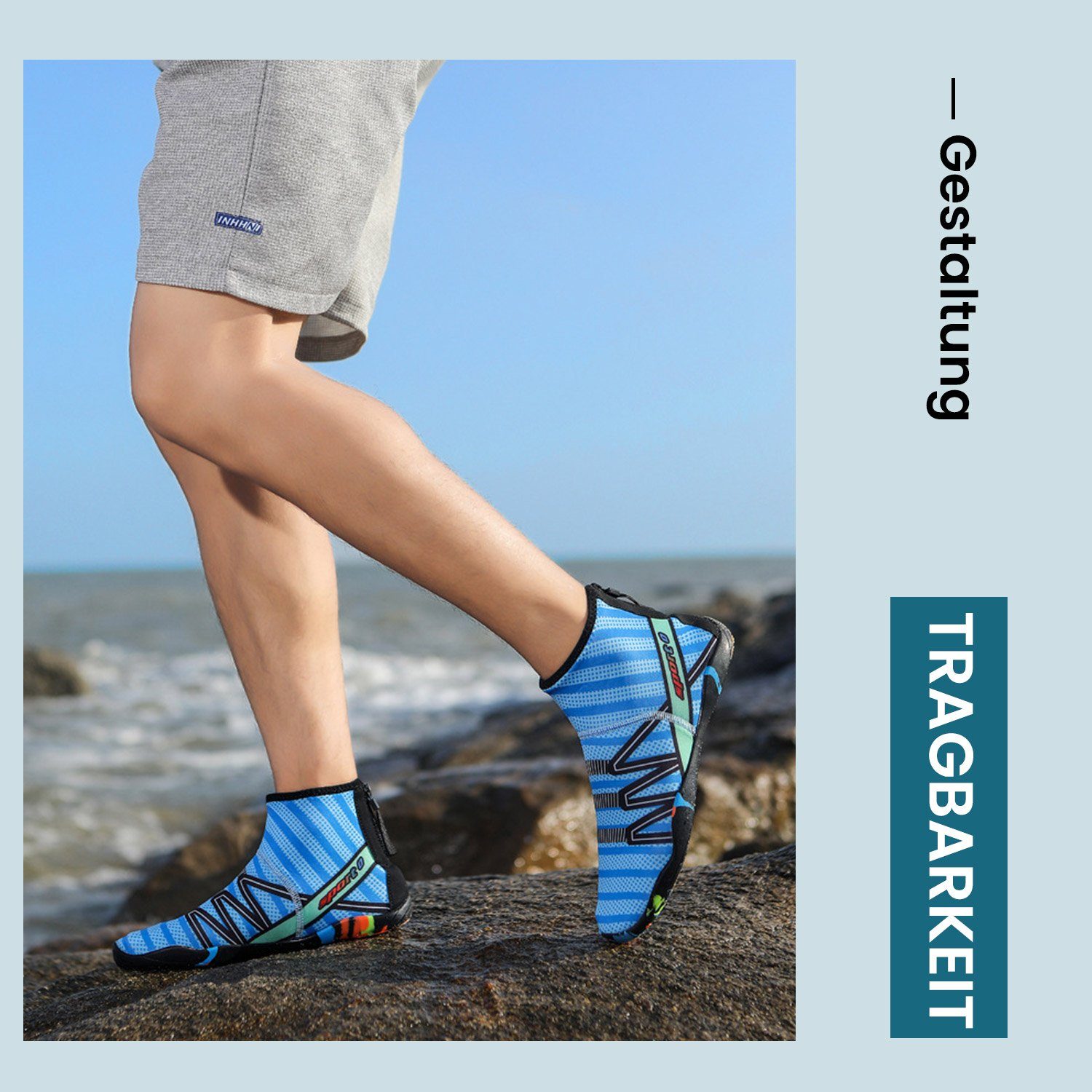 Daisred Wasserschuhe Damen Herren Schnell Trocken Schwimmschuhe Aquaschuh