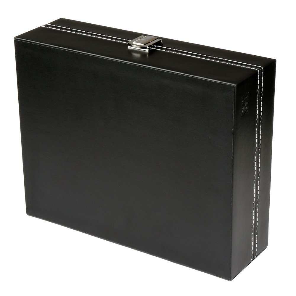 H&S Schmuckständer Uhrenkasten für Männer und Frauen - Schwarz, Kunstleder, 10 Uhren, Watch Box for Men and Women - Black, Faux Leather, 10 Watches