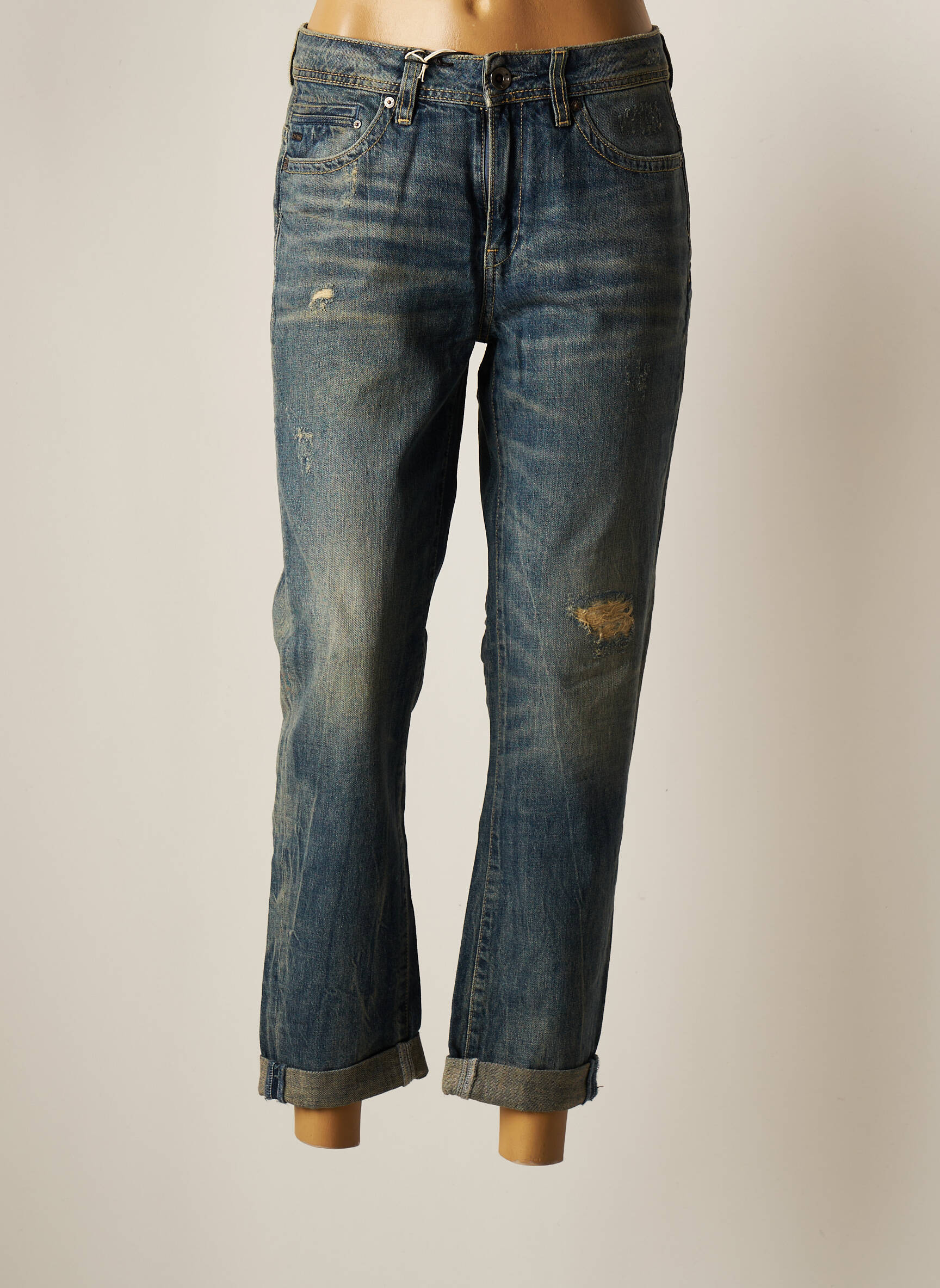 Raw 7 Jean Mom Femme couleur bleu