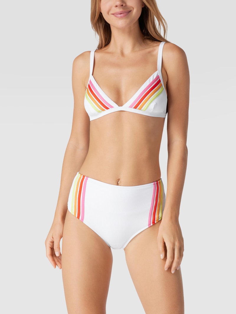 Bikini-Oberteil mit Kontraststreifen in weiß