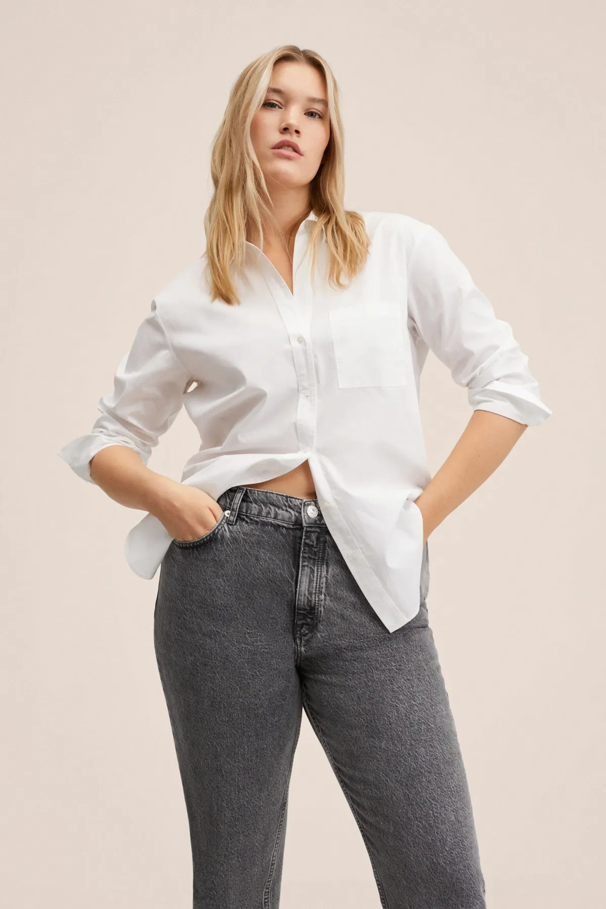 MANGO  Graue Damenjeans 27011119
