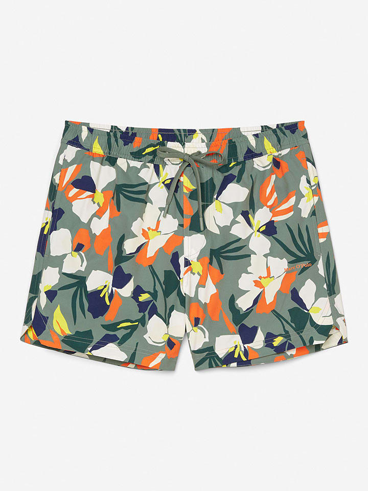 Marc O´Polo Bodywear Badeshorts in Oliv/ Orange/ Creme günstig kaufen