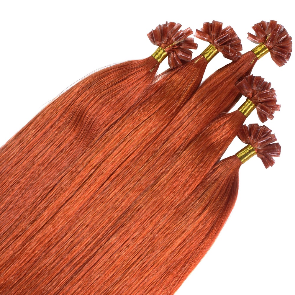 hair2heart Extensions à chaud Bonding Premium cheveux naturels #130 Rouge cuivré 0.5g extensions