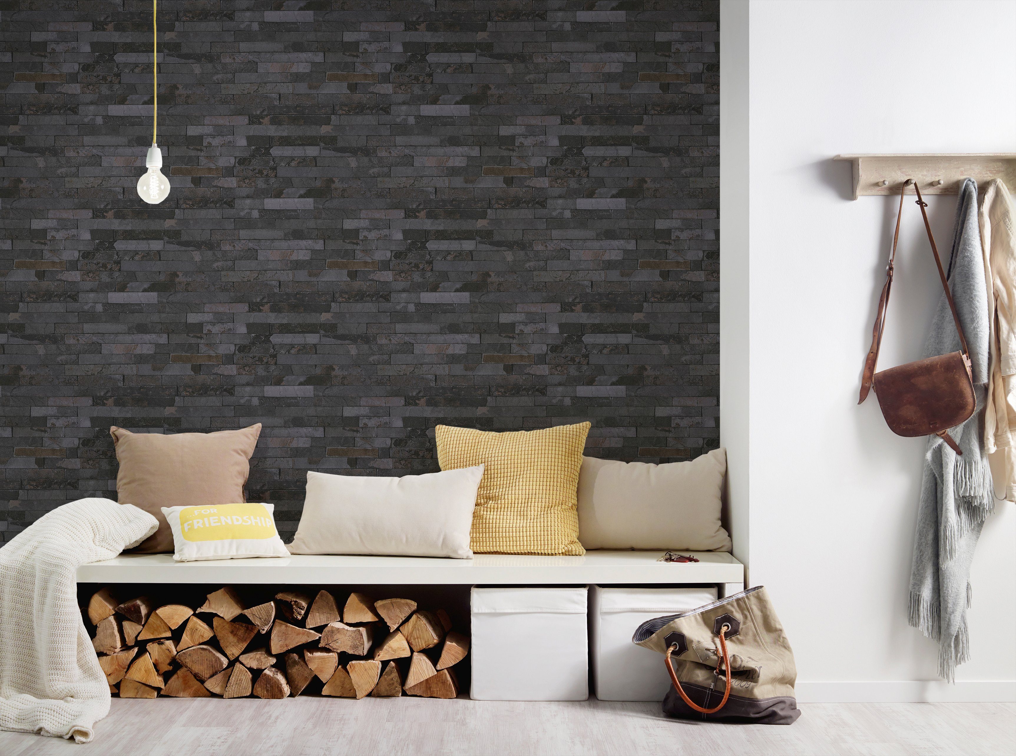 living walls Vliestapete Best of Wood`n Stone 2nd Edition, Steinoptik, Tapete Stein