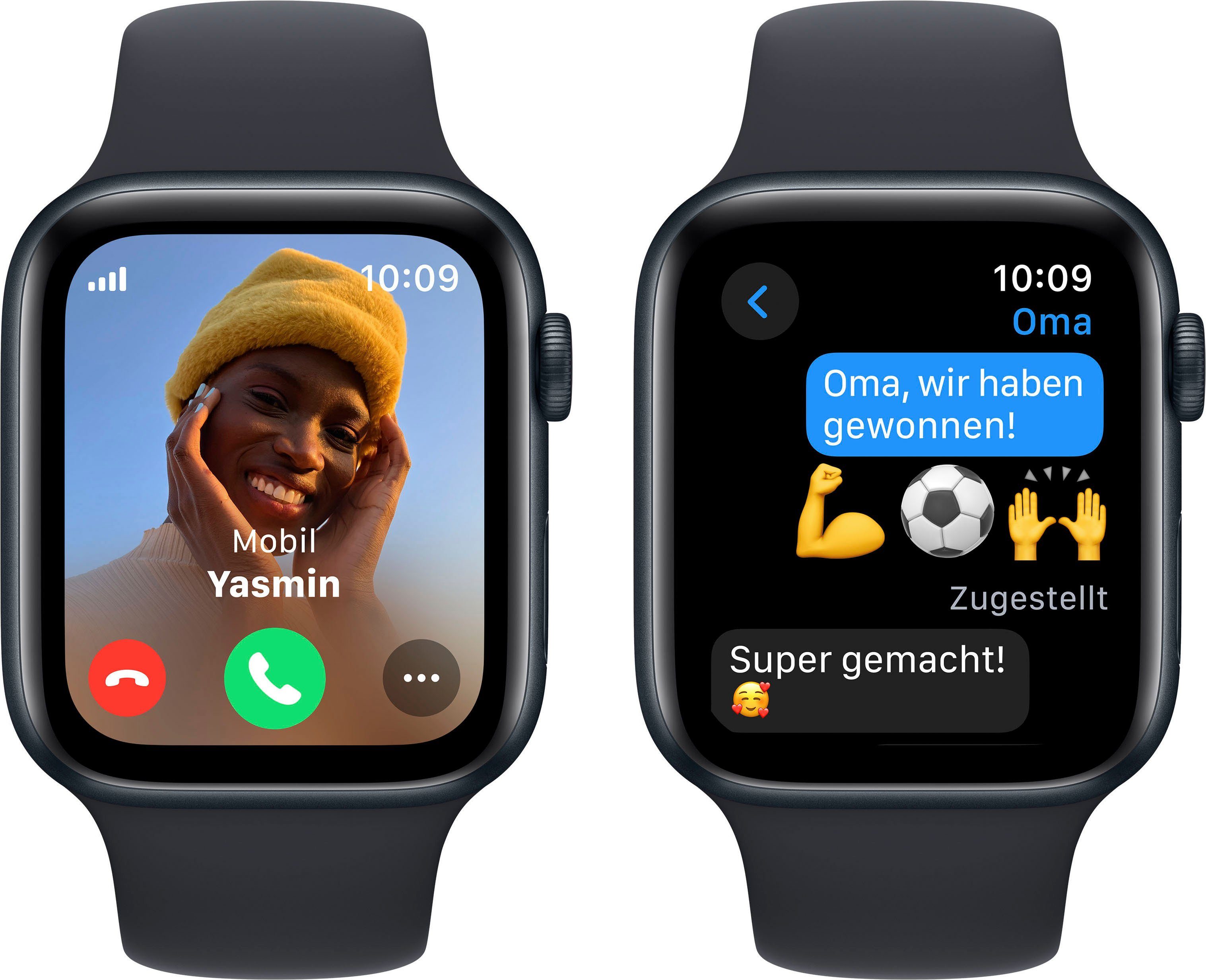 Apple Watch SE GPS Aluminium 44 mm + Cellular M/L Smartwatch (4,4 cm/1,73 Zoll, Watch OS 10), Sport Band
