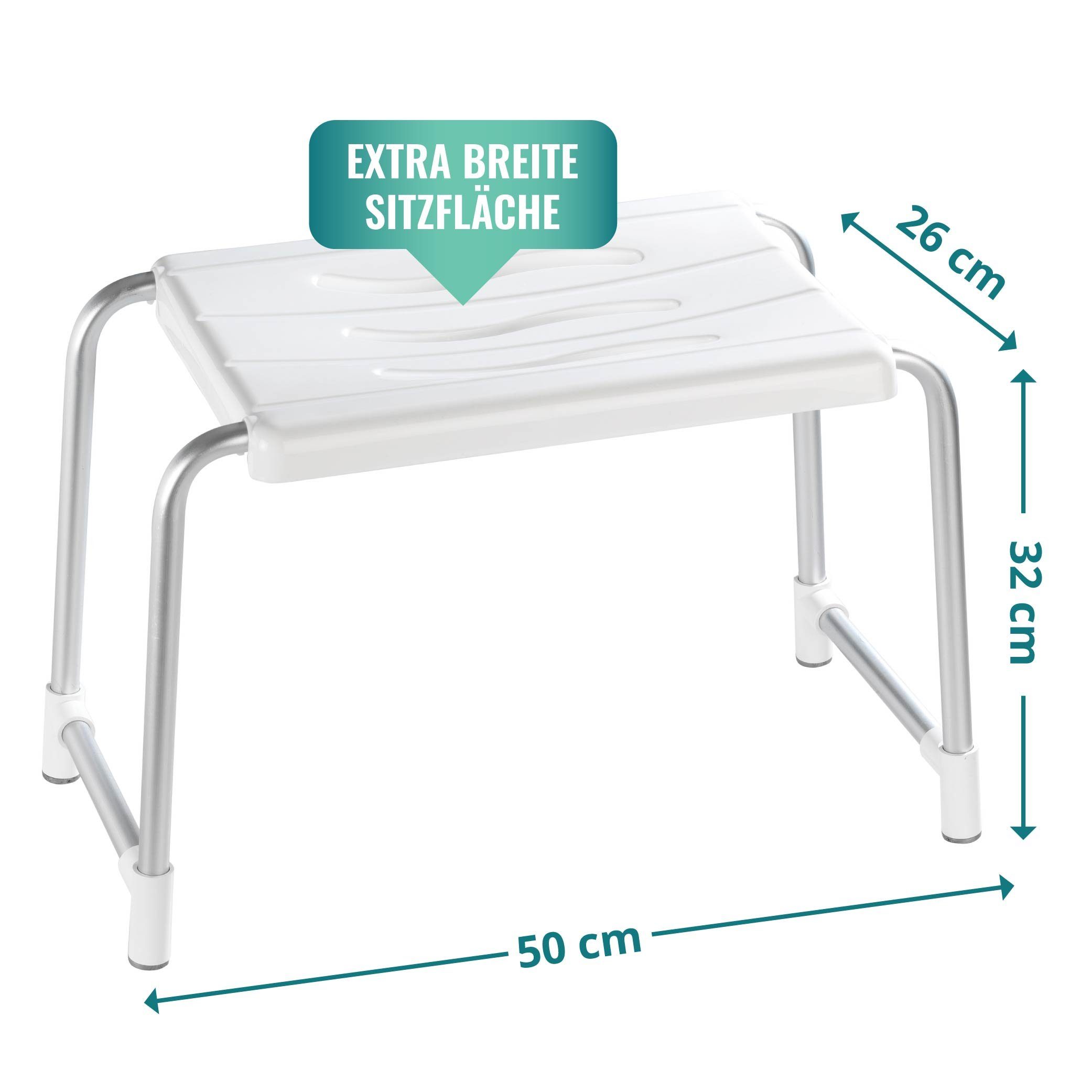 WENKO Duschhocker Secura Wannenhocker Duschsitz Duschstuhl Badewannensitz Badhocker